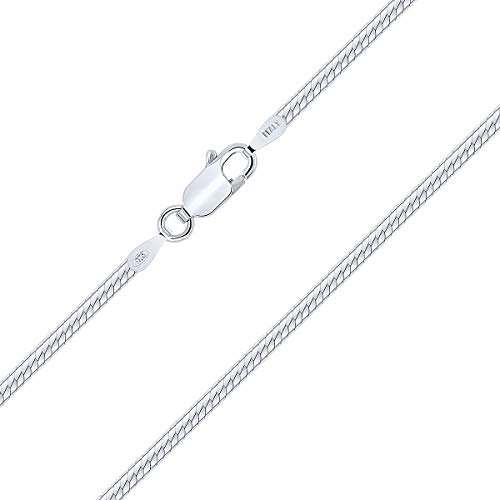 Collier femme argent 925 rhodié authentique chaîne maille miroir 2.2 mm