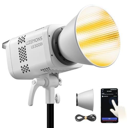 Godox LE300Bi LITEMONS Projecteur LED Vidéo Bicolore 320W, 2800-6500K, Contrôle APP/DMX/NFC, Boîtier Métallique, CRI98 TLCI98, 11 Effets Lumineux, Monture Bowens, Éclairage Continu Professionnel