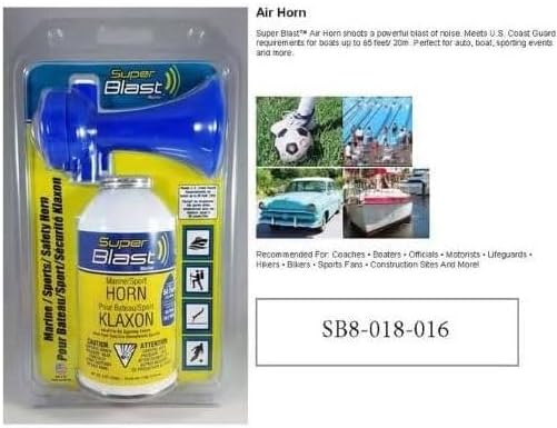 Air Horn 8 oz for Marine,Sports,Hikers,Bikers,&Lifeguards, Portable Signaling System Strength is 120 dB at 10 feet (6 Pack)