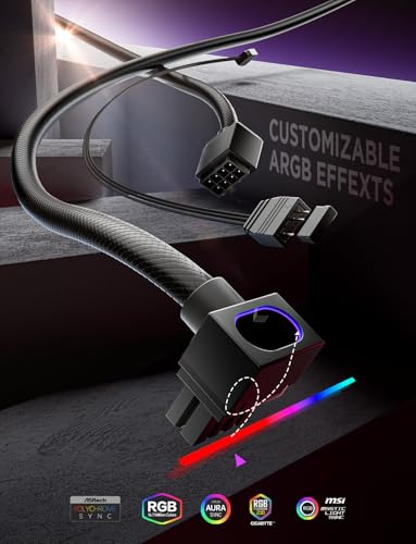 Image of AsiaHorse Hydrus-8PIN CPU PSU Extension Cable ARGB Light, Copper Wire Motherboard Power Extension Cable Integrated Minimalist Design, 2000W Power (Whole Set), PC Power Cord for CPU Cable Management