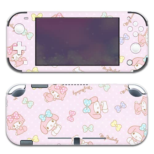 BelugaDesign Autocollant en vinyle pour interrupteur de style anime - Motif dessin animé japonais pastel - Compatible avec Nintendo Switch Lite (Pink Melody) Cover