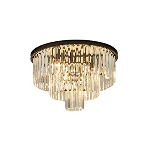 Luminaires de lustre en cristal 6 lumières noir moderne 50x35cm