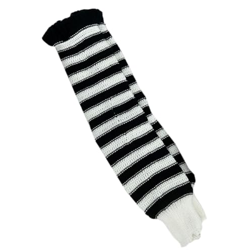 Girls Lolitas Leg Warmers Stripe Knitted Flared Leg Sleeves Baggy Cuff Ankle Heap Socks Uniform Foot