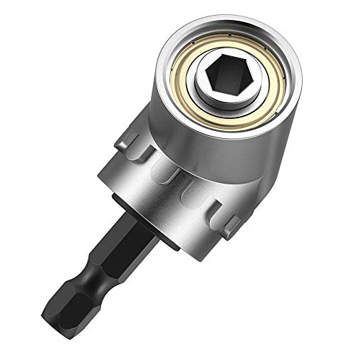 105 Degree Right Steel Angle Driver Angle Extension Power Screwdriver Dril with 1/4 Drive Hex Bit Quick Magnetic Drill Bit Angled Bit Power Drill Tool,Multifunction Right Angle Drill