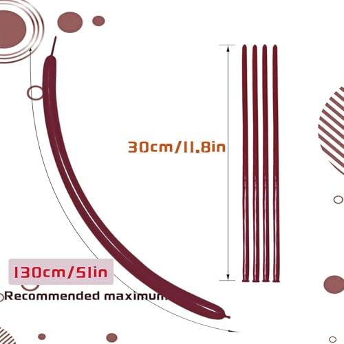 Image of Burgundy Long Balloons Premium 260 Twisting Balloons Animals Magic for Birthday Kids Wedding Party Supply 100pcs