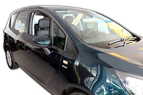 J&J AUTOMOTIVE | Heko Deflecteurs d'air Déflecteurs de Vent Compatible avec Meriva B 2010-2017, Ensemble 2 pi?Ces, Aérodynamique, Montage Facile