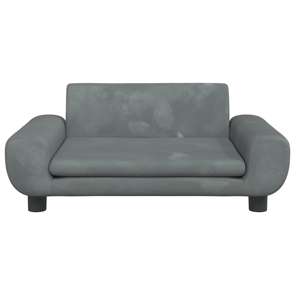 vidaXL Lit pour Chien Gris foncé 70x45x33 cm Velours