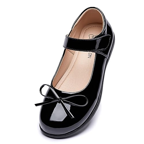Girls Mary Jane Ballet Flat PU Leather School Uniform Dress Shoes