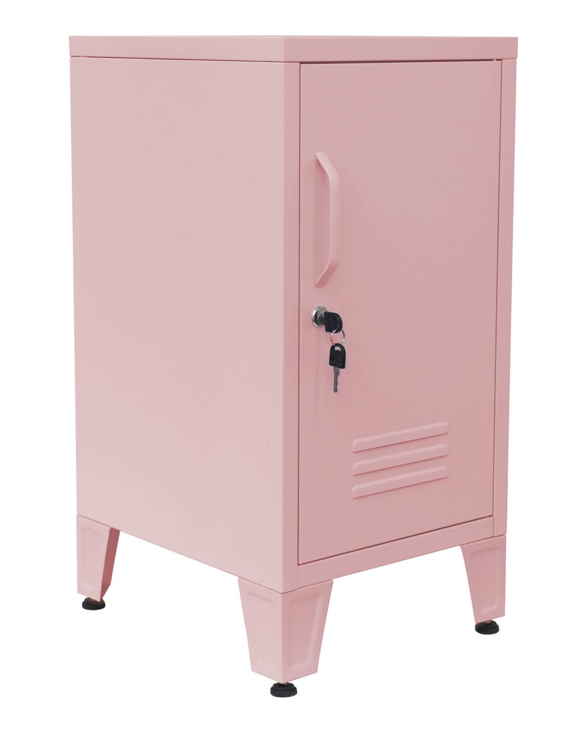 vensovo Pink Metal Locker Cabinet with Drawer and Shelves – 28" H Small Storage Cabinet for Bedroom, Dorm, Apartment – Bedside Nightstand Organizer