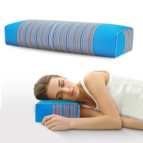 JOERRES - Almohada de Trigo de Moto 100% orgánica La Funda de Almohada Tiene Efecto masajeador. Mejora la Calidad del Sueño. (Azul)