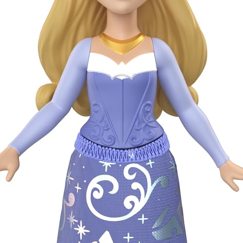 Image of Disney Princess Aurora Posable Small Doll in Shiny Outfit with Removable Skirt, Inspired by Movie