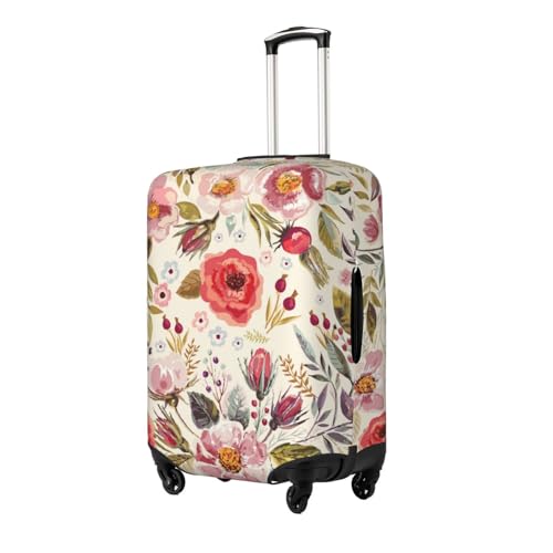 Modern Floral Print Suitcase Cover Luggage Protector Washable Elastic Fashionable Travel Gear Cover2