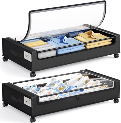 Under Bed Storage, With Wheels, Clothes Storage Box, Clothes Stor...