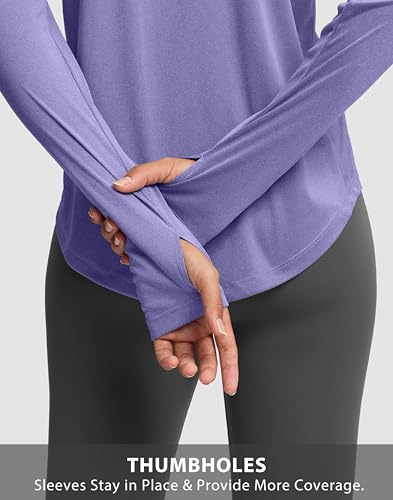 Image of Soothfeel Lightweight Long Sleeve Workout Tops for Women Gym Running Shirts | Quick Dry, Breathable, Moisture Wicking, UPF 50+ Sun Protection, Athletic Shirts for Running, Gym, Exercise, Yoga, Hiking