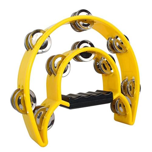 Toyvian Jingle Pandeiro Mão Pandeiro Percussão Pandeiro Fileira Dupla Pandeiro Hub Anel Lua Criança