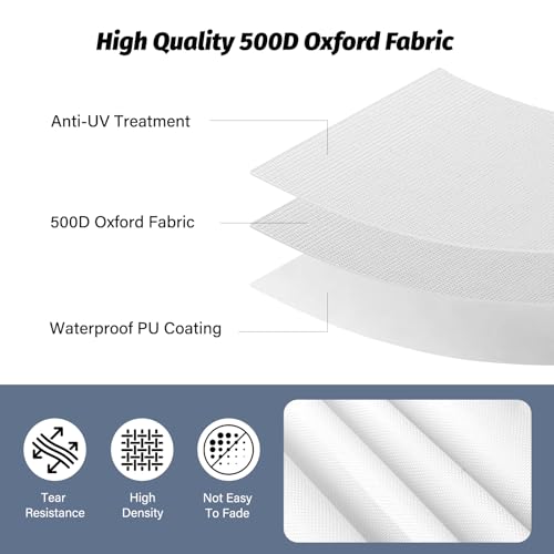Image of 10x10 Canopy Replacement Top, Heavy Duty Pop Up Tent Cover(Top Only)(White)
