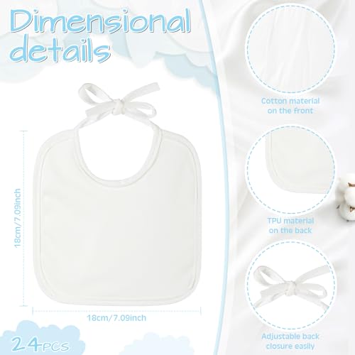 Panitay 40 Pack Solid White Feeder Bibs Cotton Baby Bibs for Feeding DIY Baby Shower Games Gender Reveal Party2