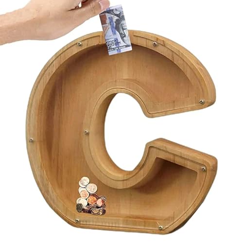 Eventerde Hucha de madera para monedas y billetes, como regalo para Navidad y cumpleaños