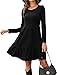 Zetieny Herbstkleid Damen Leichte Strickkleid A Linie Langarm Kleid Winterkleid Elegant Pulloverkleid