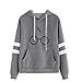 CNBOY Mujeres Camisetas Manga Larga Varsity Gafas de Harry Potter Encapuchado Camisa de Entrenamiento Sudaderas con Capucha Tops (Gris, XL)