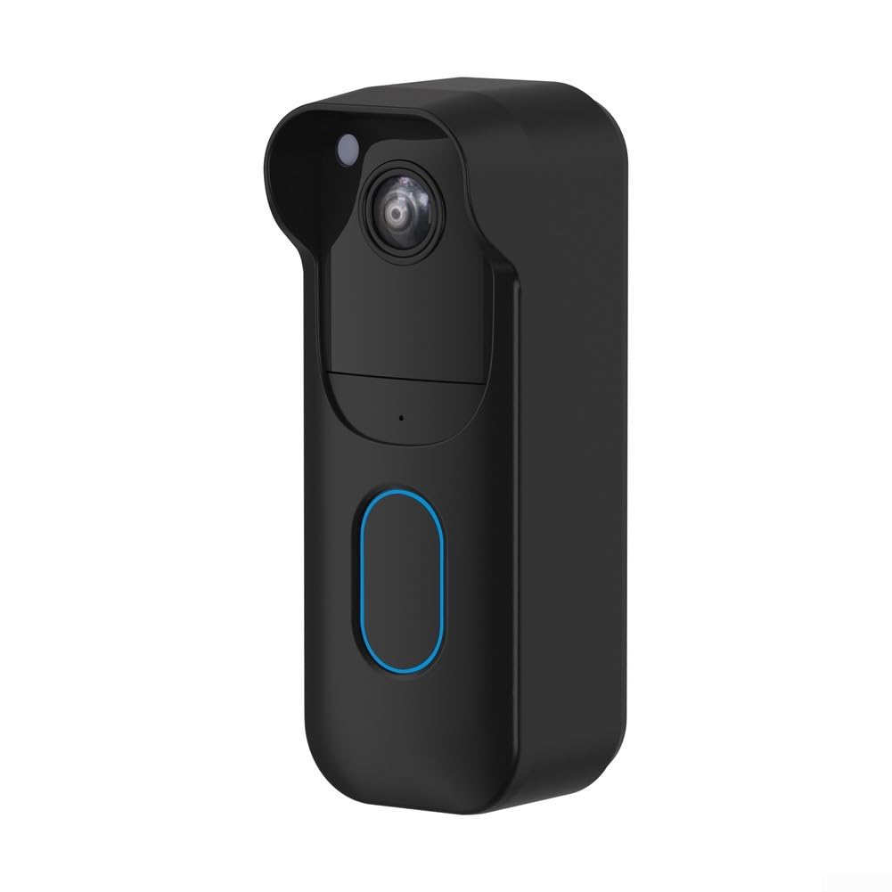 Weatherproof Silicone Protective Cover for Blink Video Doorbell All‑New 2025, Easy to Install Skin Case with Snug Fit in Classic White or Black for Home Security(Black)