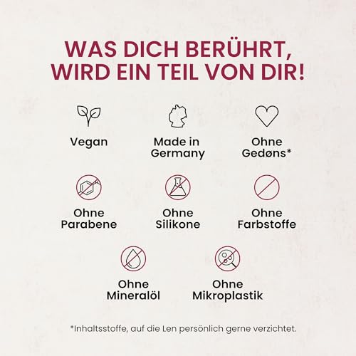 Jean & Len Handcreme I Love You Berry Much, für normale bis trockene Hände, versorgt die Hände mit Feuchtigkeit, zieht schnell ein, vegane Handpflege, ohne Parabene und Silikone, 75 ml