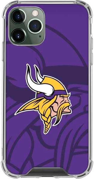 Skinit Clear Phone Case Compatible with iPhone 11 Pro Max - Officially Licensed NFL Minnesota Vikings Double Vision Design