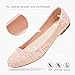 Dress Shoes for Women Round Toe Flats Shoes Lace Ballet Flats Dressy Comfortable Foldable Flats Low Heel(Pink.us8)