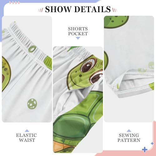 Lovely Sea Turtle Boys Long Pants Soft Trousers Elastic Waist Kids Lounge Bottoms with Pockets S-XL4