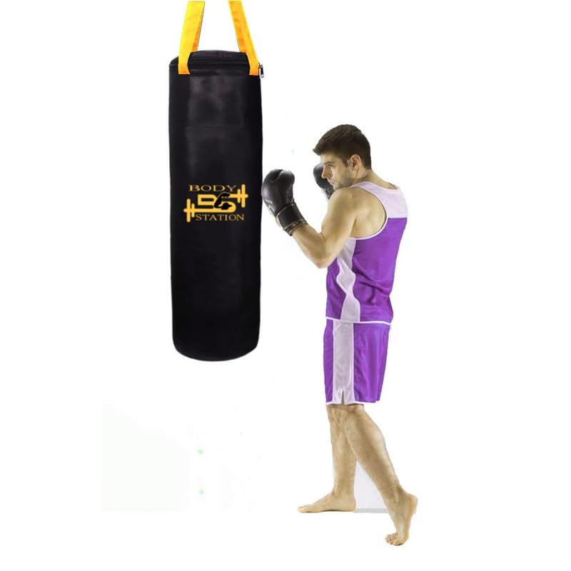 Image of SRF Heavy-Duty 3-Layer of PU Leather Punching Bag Durable Design with Attached Free Hanging & Detachable 4 S-Hook Connectors for Workout MMA Boxing Home Gym Training Equipment
