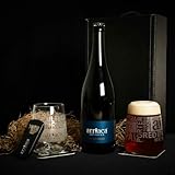 Cerveza artesana ARRIACA TOSTADA Botella 75cl Pack Regalo (Estuche 1x75cl+2Vasos)