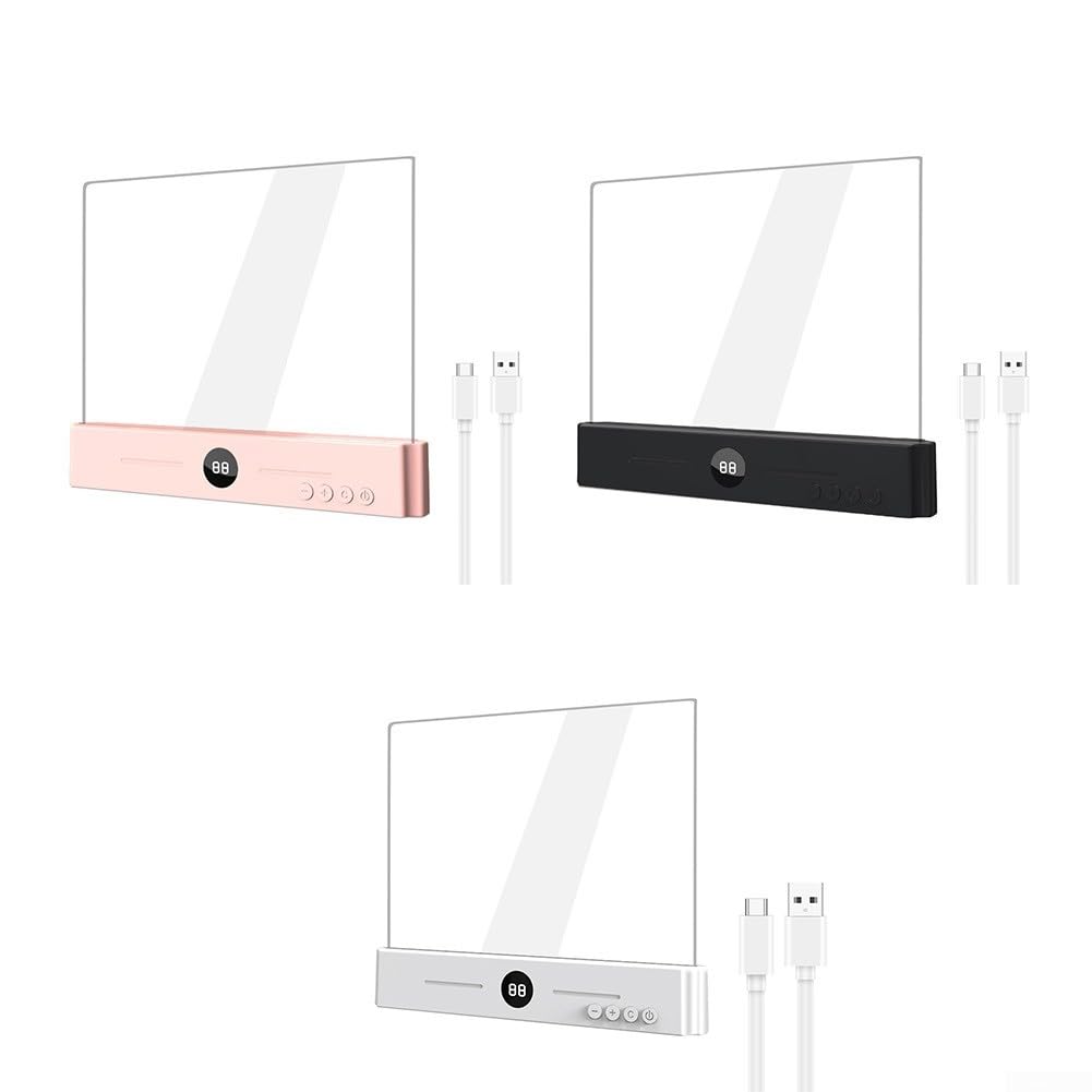 Luz LED de panel plano con batería recargable, 3 temperaturas de luz y función de temporizador para una lectura cómoda (negro)