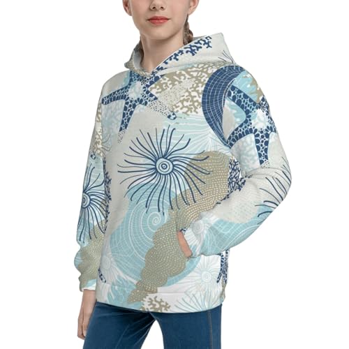 Algae Corals and Seashells Kid Hoodies Boys Sweatshirts Girls Pullover with Pocket2