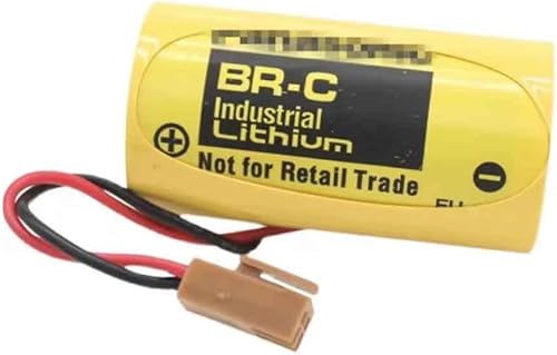 Miniatura 2 de KAKAA 15 PCS PLC Battery Works with BR-C PLC 3V 5000 mAh Lithium Battery with Brown Plug Ultra High Capacity Compatible A02B-0120-K106 Battery Non