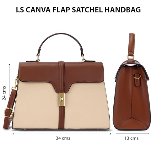 Image of Lavie Signature Women's Canva Flap Satchel Bag | Satchel Handbag for Work | Ladies Purse | Stylish Shoulder Bag | Gift for Women