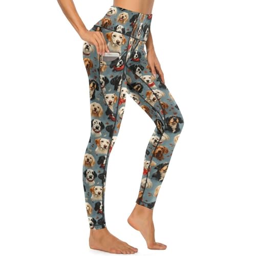Legging de yoga imprimé chiot pour femme parfait pour le studio et le running
