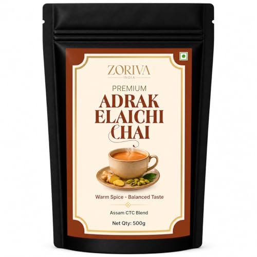 Image of ZORIVA Adrak Elaichi Chai 500 G | अदरक इलायची चाय | Strong Kadak Teact for Milk Chai | Fresh & Consistent Every Cup