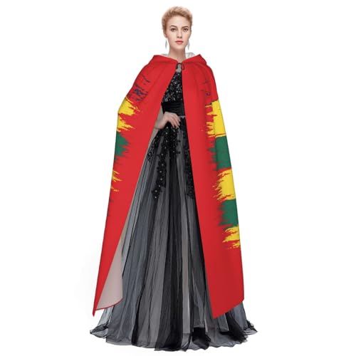 Cape à capuche imprimé drapeau hawaïen et robe de magicien fluide - 4