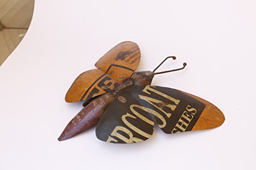 Statue papillon murale fer recyclé objet déco maison et bureau 25cm - 5