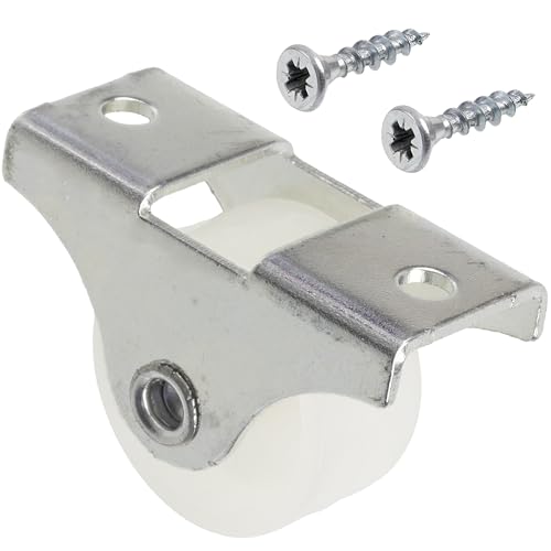 AERZETIX - Lot de 12 Roues roulettes de meubles à platine fixé Ø25 + 26 vis à bois Ø3.5x16 mm | plaque de montage 42x18 mm | capacité de charge 25 kg