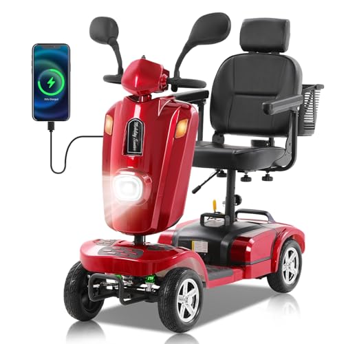 MobiCyc Heavy Duty Mobility Scooter for Adults & Seniors, 500W Motor, 16/26 Miles Long Range, 400 LBS Capacity, 10' All-Terrain Tires, Electric Scooter with Windshield & Suspension