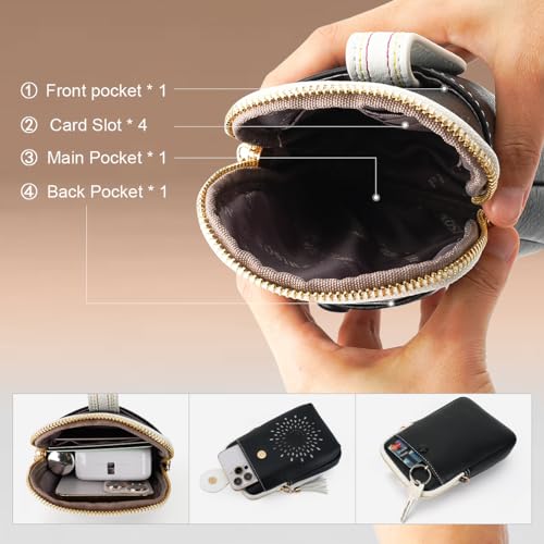 Image of APHISON Small Crossbody Bags for Women, Lightweight Vegan Leather Cell Phone Purse, Cute Purses with Tassels