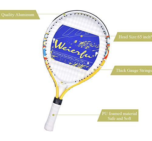 image for Weierfu Junior Tennis Racket for Kids Toddlers Starter Racket 17 with 