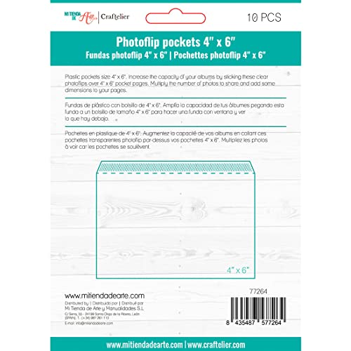 Craftelier - Fundas transparentes para fotos Photoflip de 4" x 6" (10,16 x 15,24 cm) — Accesorio ideal para aumentar la capacidad de álbumes de fotos, incluye 10 unidades miniatura 1