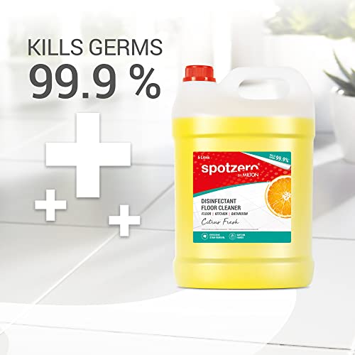 Image of Spotzero by Milton Disinfectant Floor Cleaner, 5 Litres, Citrus | Surface Cleaner | Stain Removal