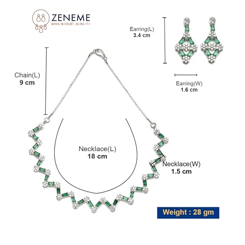 Rhodium-Plated Diamond Necklace Set