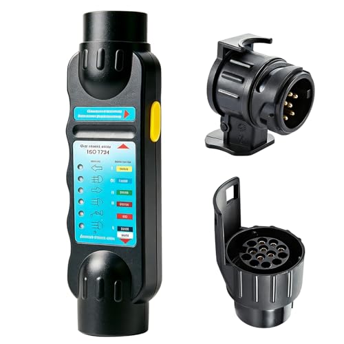 BORDEAG Testeur de prise de remorque, testeur de prise de remorque, 7/13 pôles, pulvérisateur d'embrayage de remorque, 13 pôles, testeur pour camion,...