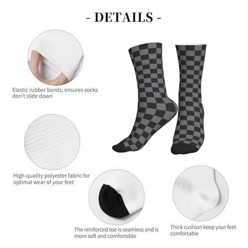 Image of Checkered Socks, Cute Socks for Women for Travel, Running, Daily