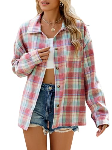 Karierte Bluse Damen Karohemd Trachtenbluse Oktoberfest Bluse Langarm...