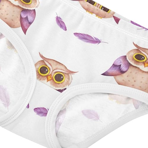Toddler Underwear Floral 2t Cotton Girl Panties Cute Bright Briefs Kids Undies Cute Owls White4